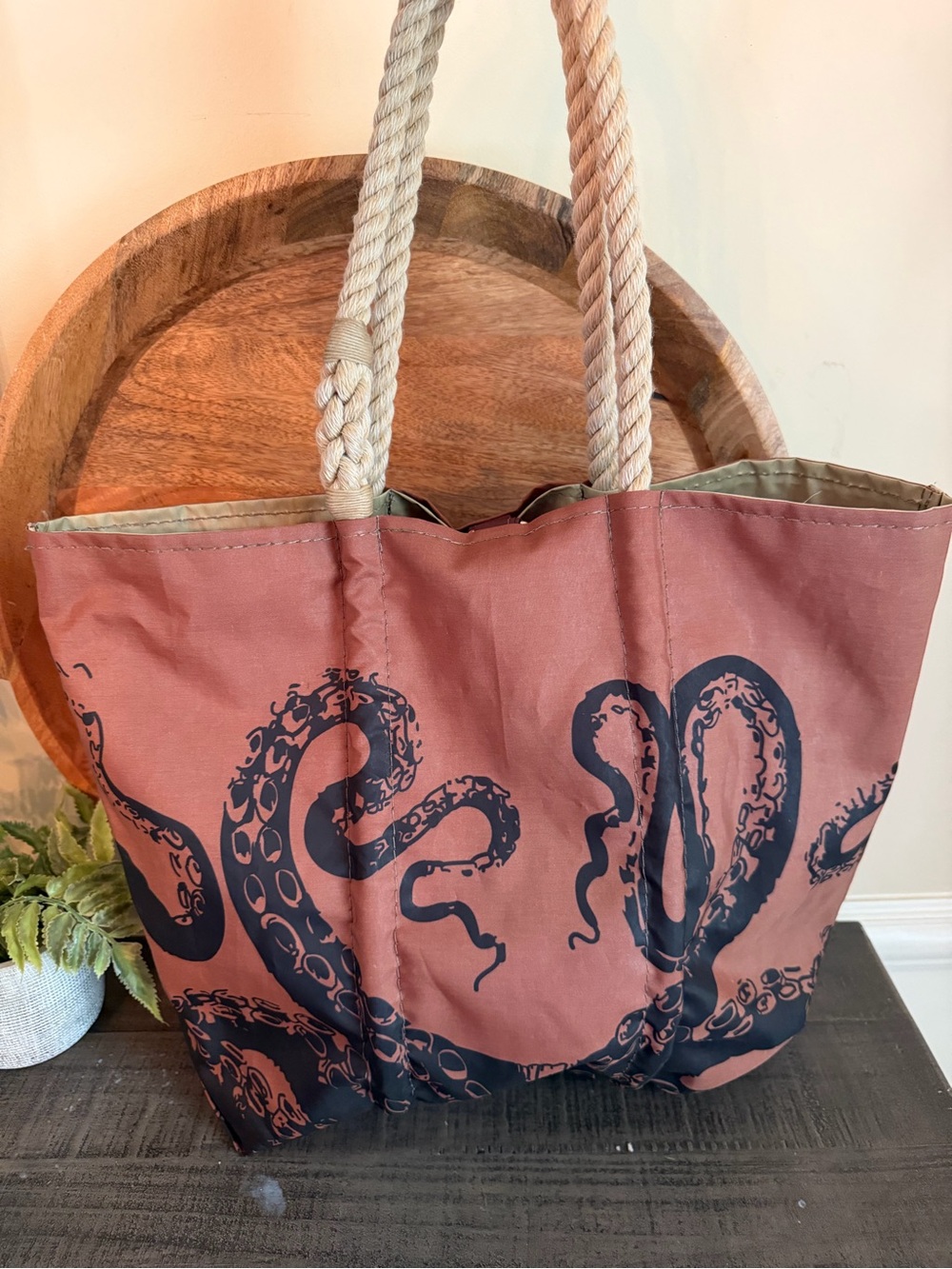 Sea Bags Tanbark Rust Red Brown Octopus Medium Tote Bag